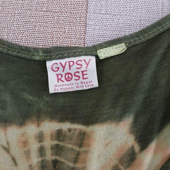 Gypsy Rose Women's Tie Die Hippie Boho Dress Top Cut Tied Shoulder Straps Summer - Picture 9 of 10
